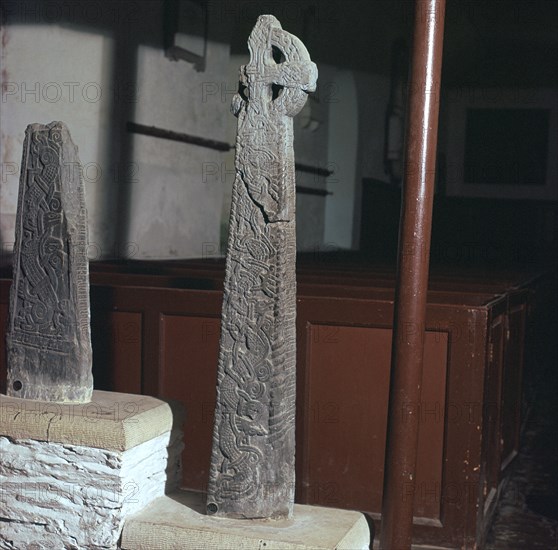 Thorleif Hmakki's cross at Braddan on the Isle of Man. Artist: Unknown