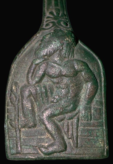 Etruscan bronze of an augur watching the flight of birds, 6th century BC. Artist: Unknown