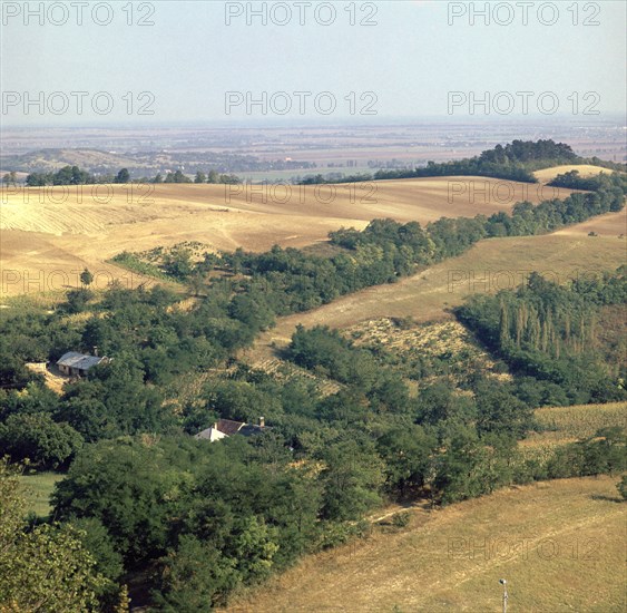 Landscape in Hungary near Pannonhalma monastery. Artist: CM Dixon Artist: Unknown
