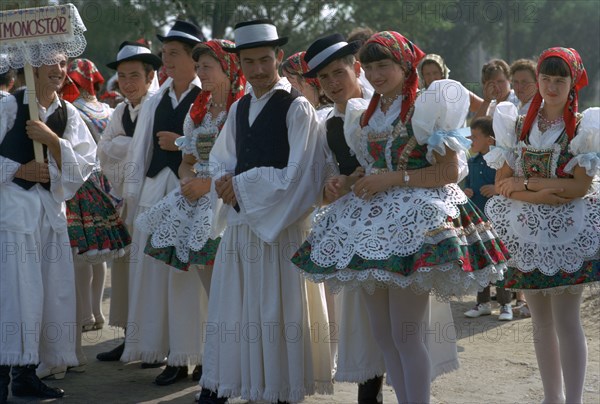 Dancers at a Hungarian folklore festival. Artist: CM Dixon Artist: Unknown