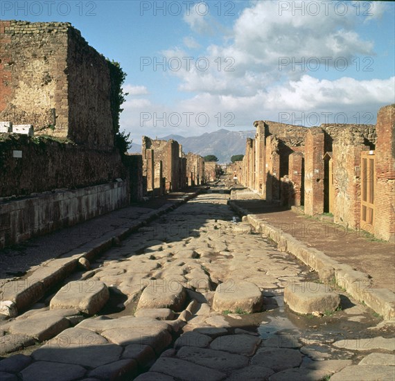A street in the Roman town of Pompeii, 1st century. Creator: Unknown.