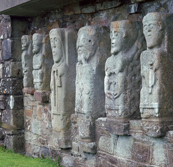 Early Christian Celtic figures, 8th century. Artist: Unknown