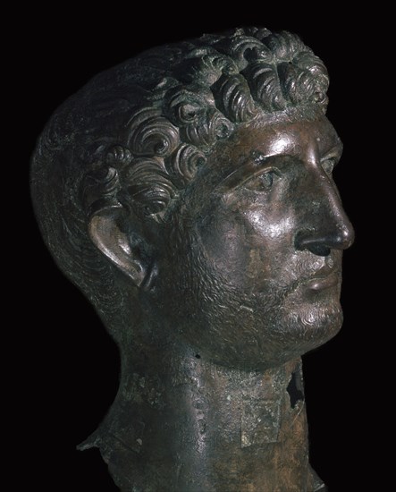 Bronze head of Hadrian, 1st century. Artist: Unknown