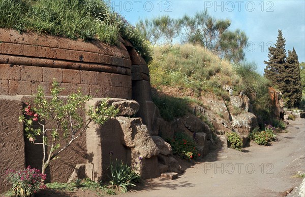 Etruscan tombs in the necropolis at Caere, 9th century BC. Artist: Unknown