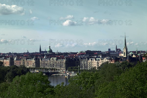 The Strandvagen seen from Skansen, in Stockholm, 19th century. Artist: Unknown