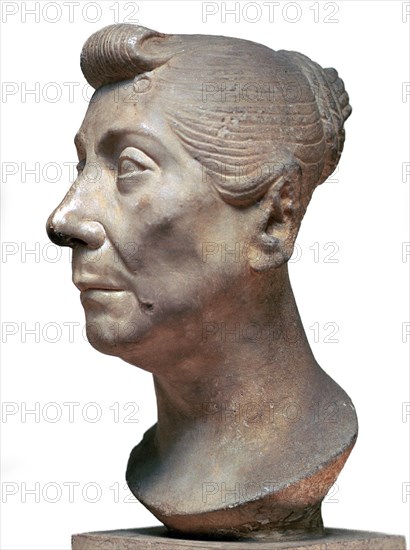 Roman marble head of an elderly lady, 1st century BC. Artist: Unknown