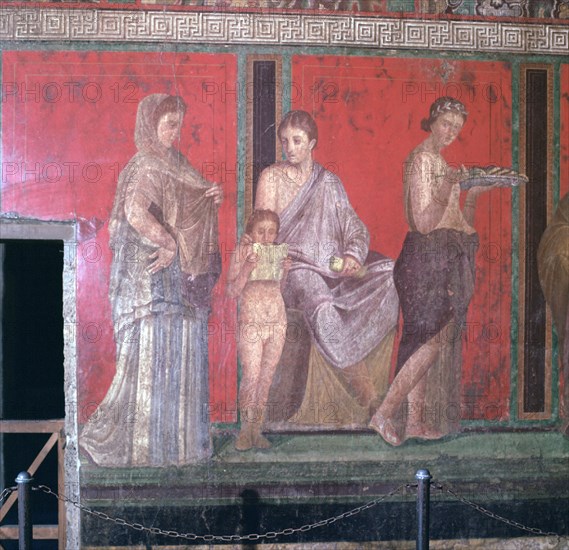 Wall-paintings from the Villa of the Mysteries, Pompeii, 1st century. Creator: Unknown.