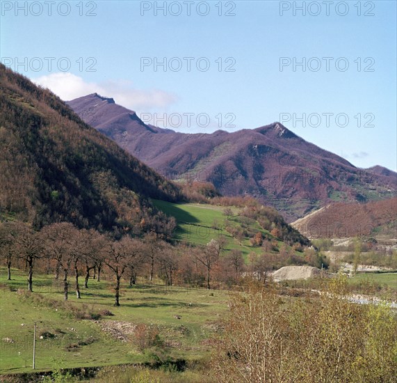 The upper Tiber valley above Sansepolcro. Artist: Unknown