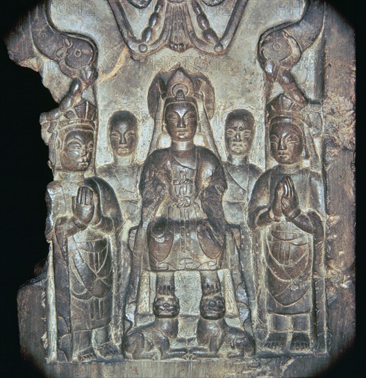 Chinese Buddhist Stela, 6th century. Artist: Unknown