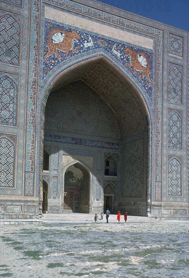 Shir-Dar Madrasa in Samarkand, 17th century. Artist: Unknown