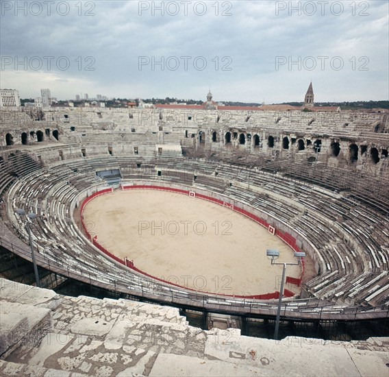 The ruins of a Roman arena in France, 2nd century BC. Artist: Unknown