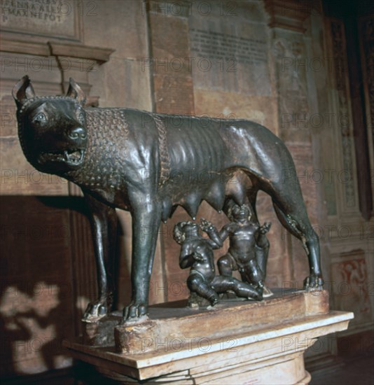 An Etruscan statue, The Capitoline Wolf. Artist: Unknown