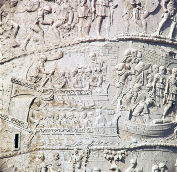 Detail of Trajan's column, showing resupplying. Artist: Unknown