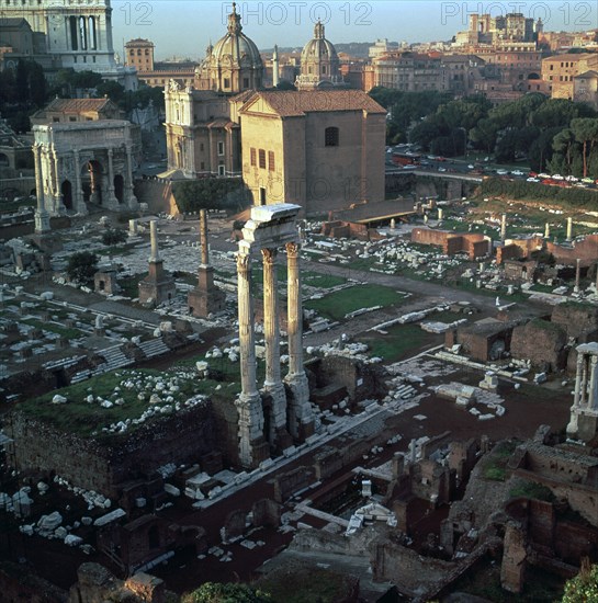 Roman forum seen from the Palatine hill, 5th century BC. Artist: Unknown