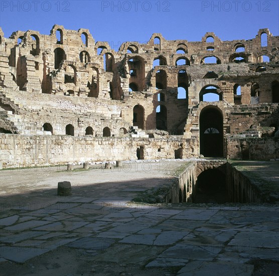 View of the interior of a Roman colosseum, 2nd century. Artist: Unknown