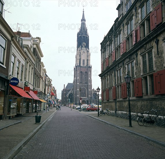 Neue Kerk in Delft, 14th century.  Artist: CM Dixon Artist: Unknown