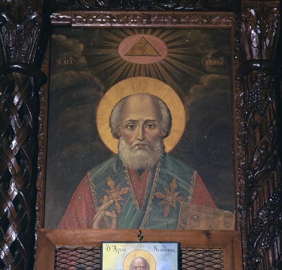 Icon of St Nicholas, 4th century. Artist: Unknown
