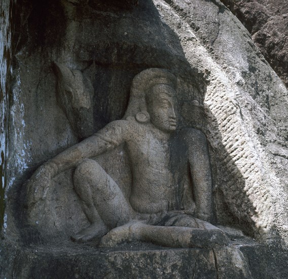 Sri Lankan carving of Anuradhapura Parjanya and his horse Agni, 6th century. Artist: Unknown