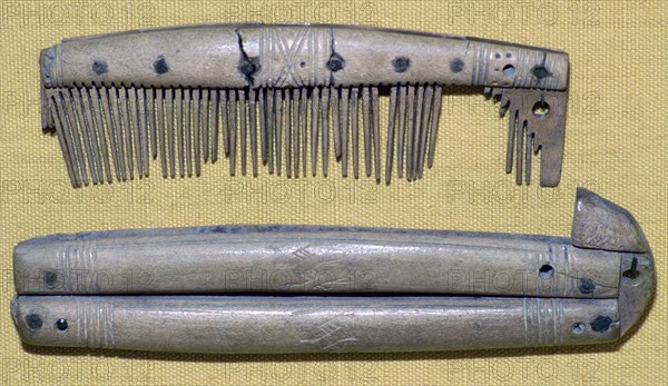Viking Bone Comb and Comb Case. Artist: Unknown
