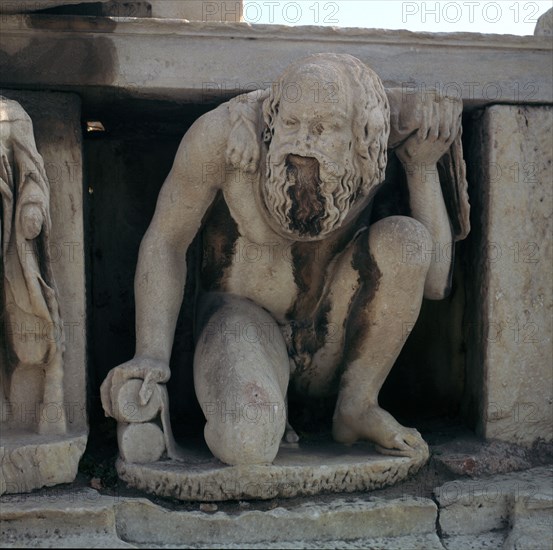 Detail of figure in the theatre of Dionysus, 6th century BC. Artist: Unknown