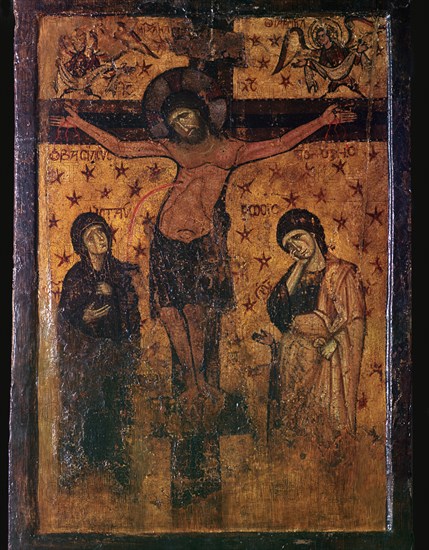 Byzantine icon of the Crucifixion. Artist: Unknown
