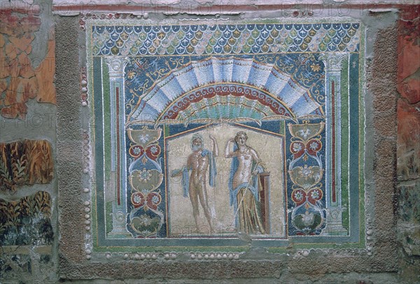 Roman mosaic of Neptune and Amphitrite, 1st century. Artist: Unknown