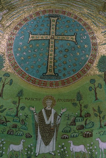 Mosaic of Christ the Good Shepherd from Sant' Apollinare in Classe. Artist: Unknown
