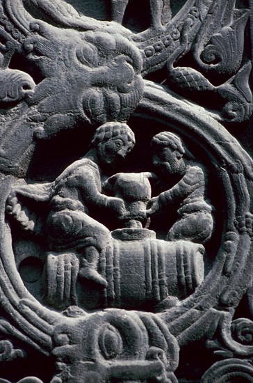 Detail of the west doorway of St Denis, 12th century. Artist: Unknown