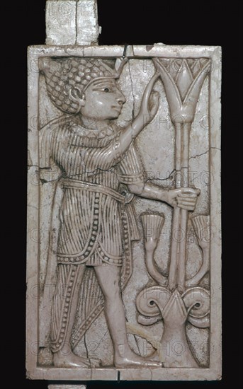 Phoenician ivory panel from a piece of furniture, 8th century BC. Artist: Unknown