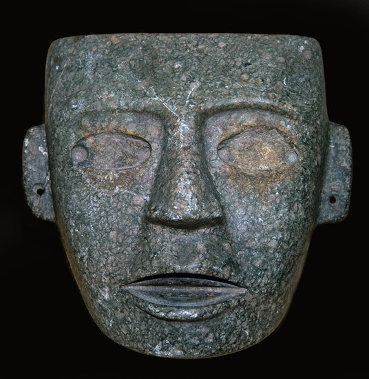 Maya culture Mexican stone mask. Artist: Unknown