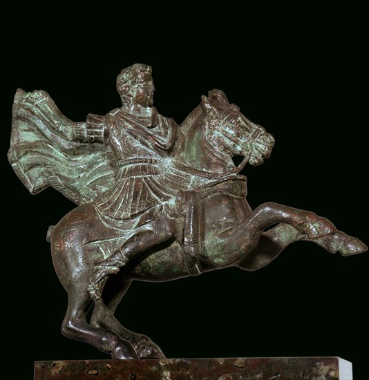 Roman bronze of Alexander the Great on horseback. Artist: Unknown