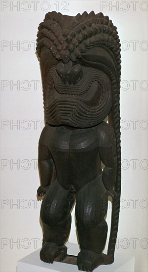 The Hawaiian war-god Kukailimoku from Polynesia, 19th century. Artist: Unknown
