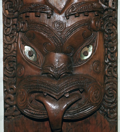 Maori wood-carving representing an ancestor. Artist: Unknown