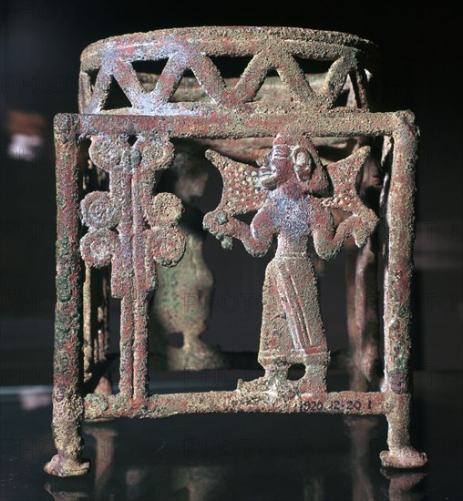 Cyprian bronze stand with open-work figures, 17th century BC. Artist: Unknown