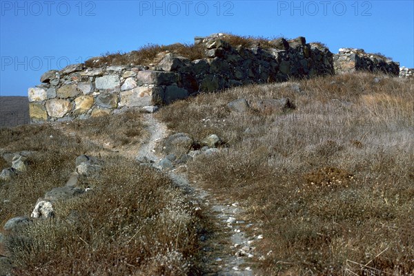 Wall of the pre-historic site at Phyllakopi on Milos, 31st century BC. Artist: Unknown