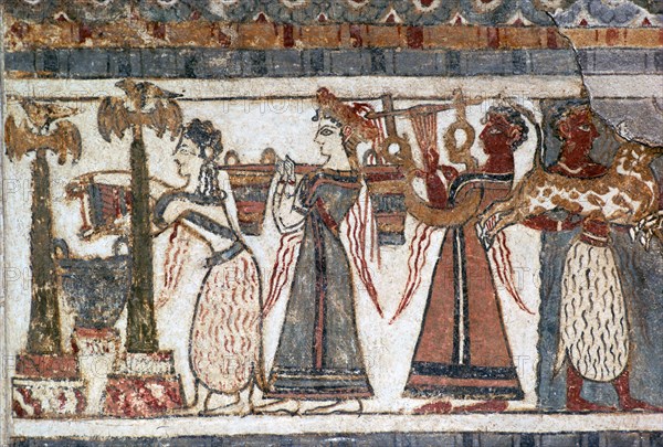 Detail of a Minoan sarcophagus from Crete. Artist: Unknown
