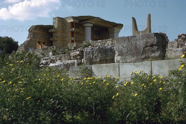 The horns of consecration and the procession corridor at Knossos, 18th century BC. Artist: Unknown