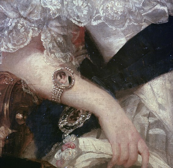 Detail of a portrait of Queen Victoria, 1841. Artist: Herbert Luther Smith.