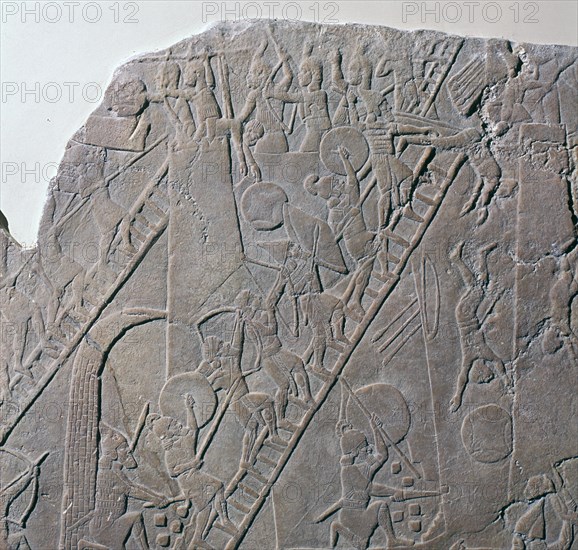 Babylonian depiction of the siege of an Egyptian city, 7th century. Artist: Unknown