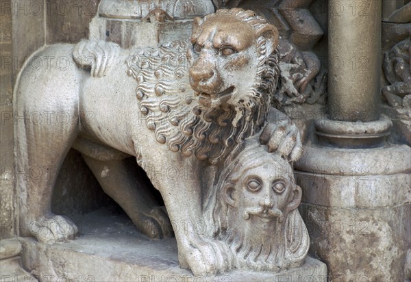 Detail of the west door of Jak Abbey near Szombathely in Hungary, 13th century. Artist: Unknown