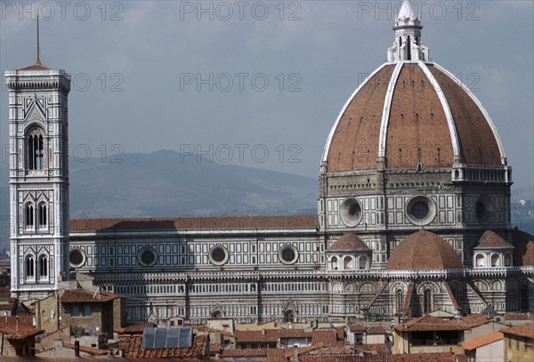 The cathedral and Giotto's Tower in Florence from the Palazzo Vecchio. Artist: Filippo Brunelleschi