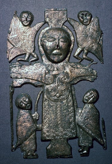 Irish Celtic crucifixion plaque, one of the earliest in Ireland. Artist: Unknown