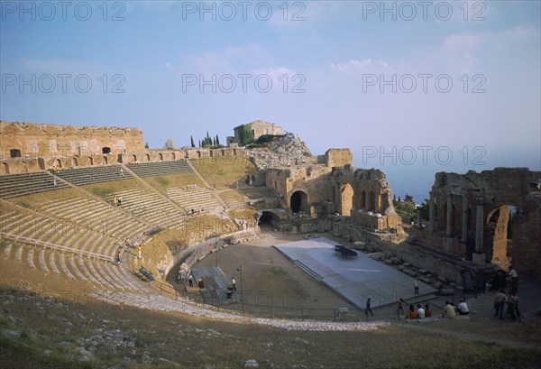 A Greco-Roman theatre at Taormina in Sicily, 2nd century. Artist: Unknown