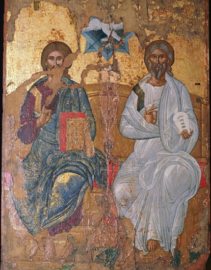 Ikon of the Holy Trinity, 17th century. Artist: Unknown