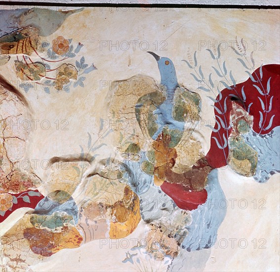 The 'Blue Bird' fresco from Knossos, 17th-14th century BC. Artist: Unknown