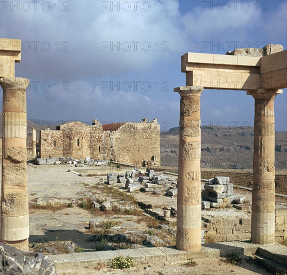 Lindos acropolis on the isle of Rhodes, 4th century BC. Artist: Unknown