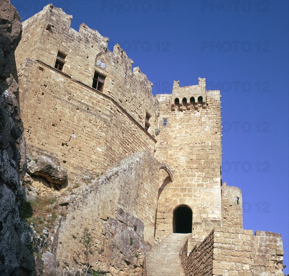 A fortress on Lindos Acropolis, 14th century. Artist: Unknown