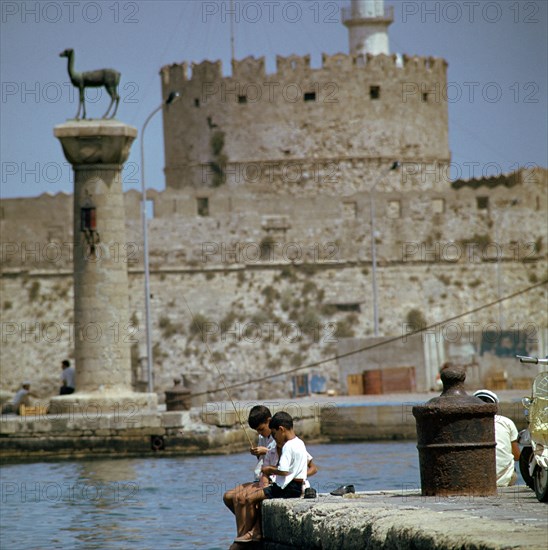 Mandraki Harbour in Rhodes, 1st century BC. Artist: Unknown