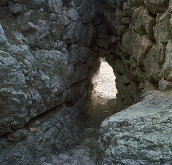 The 'Secret Stairway' to the postern gate of Tiryns, 15th century BC. Artist: Unknown