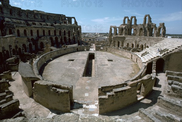 Interior of a Roman colosseum, 3rd century. Artist: Unknown